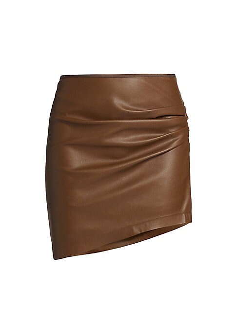 Ruched Eco-Leather Skirt