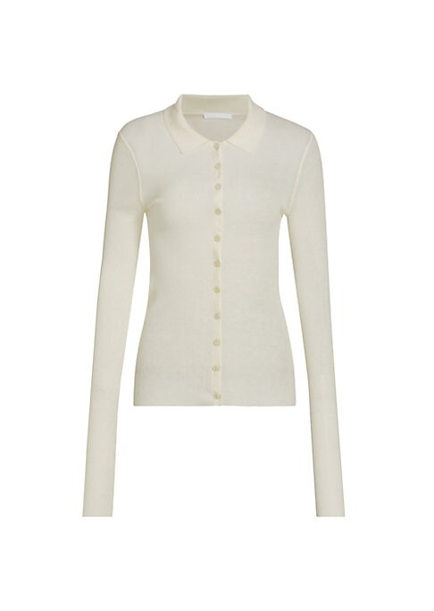 Sheer Knit Polo Top