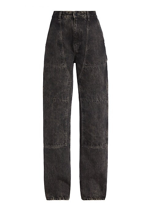 Washed Cotton Straight Jeans