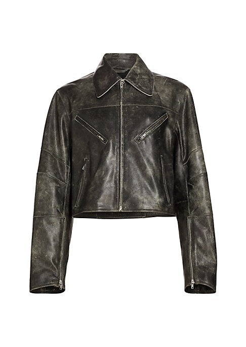 Rugged Leather Moto Jacket