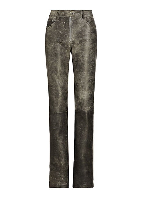 Distressed Leather Trousers