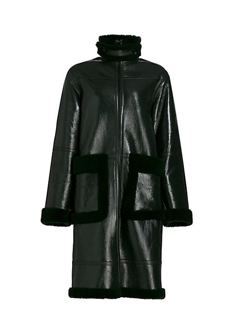 Glossy Shearling Coat