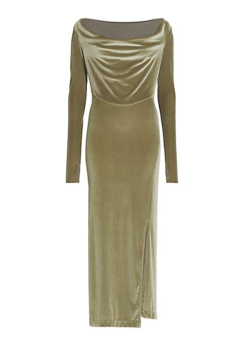 Elegant Slit Velvet Dress