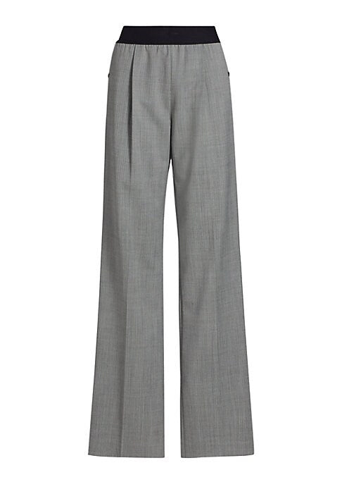 Herringbone Wide-Leg Trousers