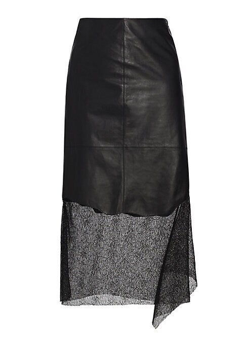 Luxe Lace Leather Skirt