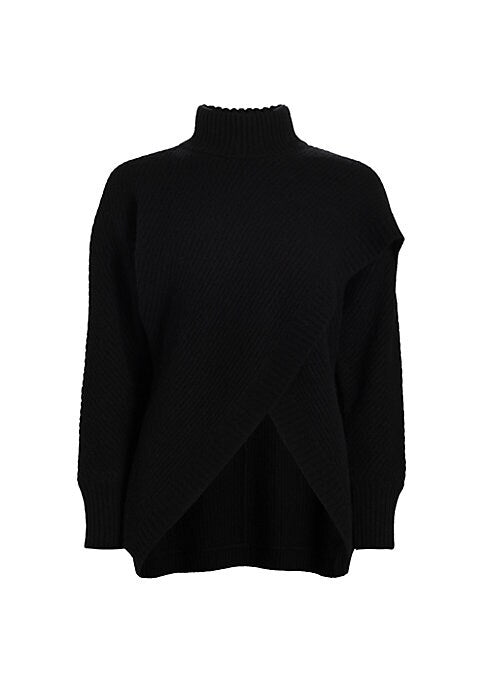Draped Cashmere Turtleneck