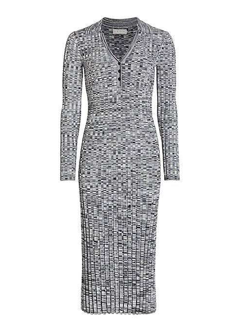 Ribbed Collar Maxi Dress