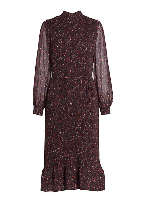 Chic Pleated Turtleneck Dress