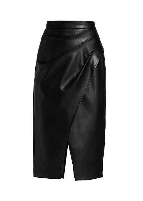 Chic Gathered Leather Skirt