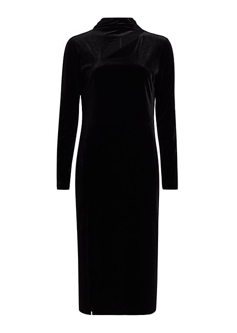 Velvet Edge Midi Dress