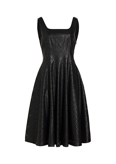 Chic Pleated Leather Dress
