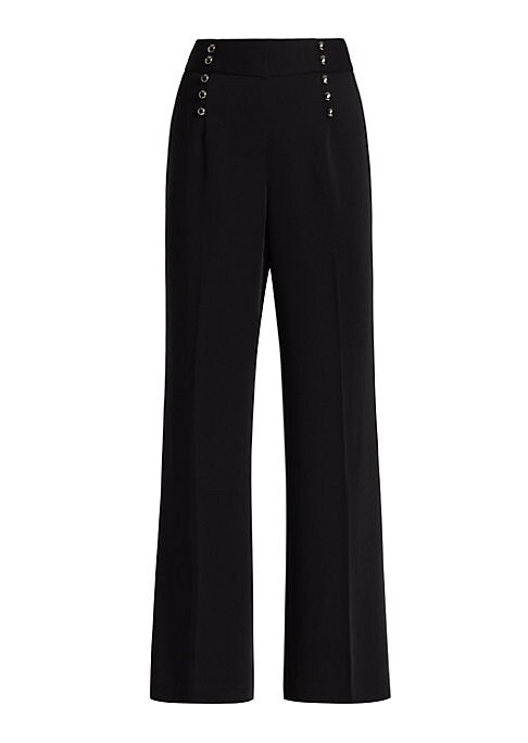 Chic Buttoned Crepe Trousers