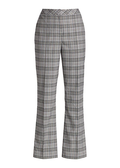 Plaid Flare Trousers