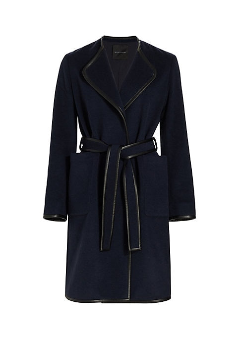 Chic Wrap Coat with Trim