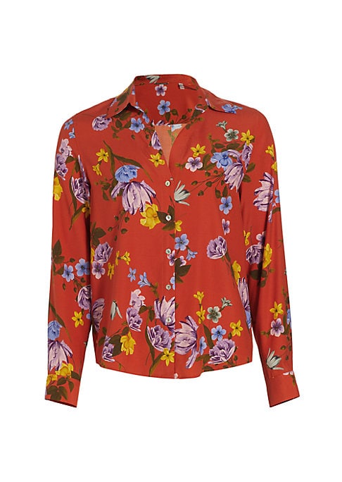 Chic Floral Stretch Blouse