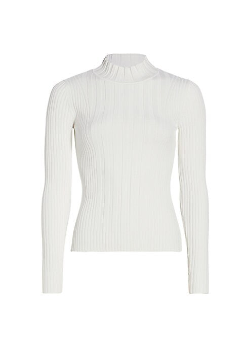 Ribbed Stretch Turtleneck Sweater