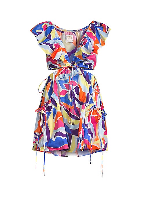 Ruffled Cut-Out Mini Dress
