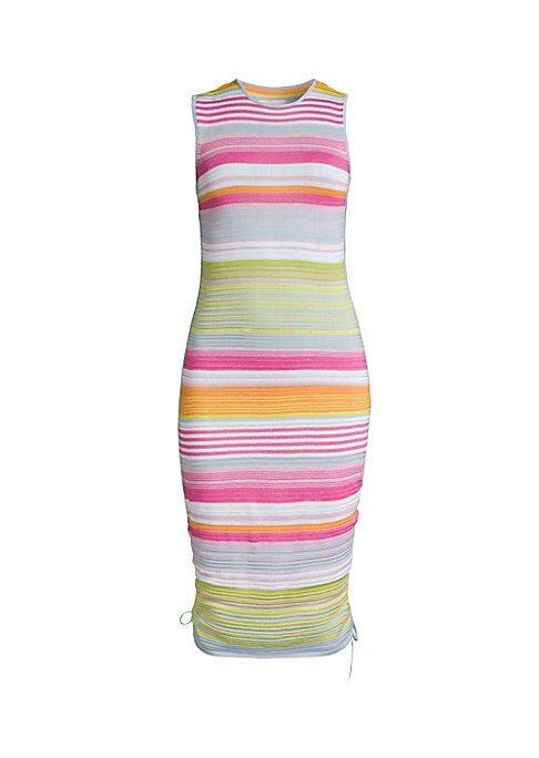 Striped Ruched Cover-Up Dress