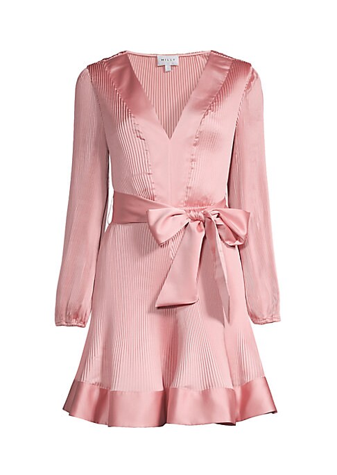 Pleated Satin A-Line Dress