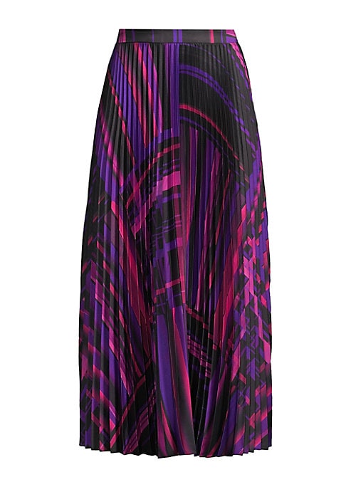 Plaid Pleats Midi Skirt