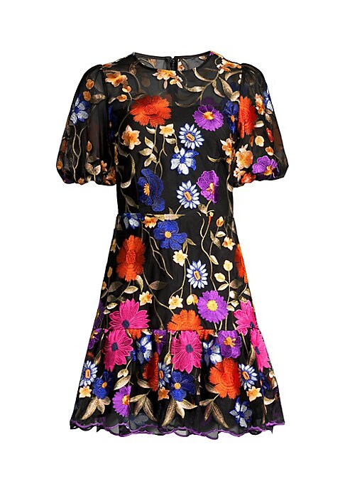 Floral Mesh A-Line Dress
