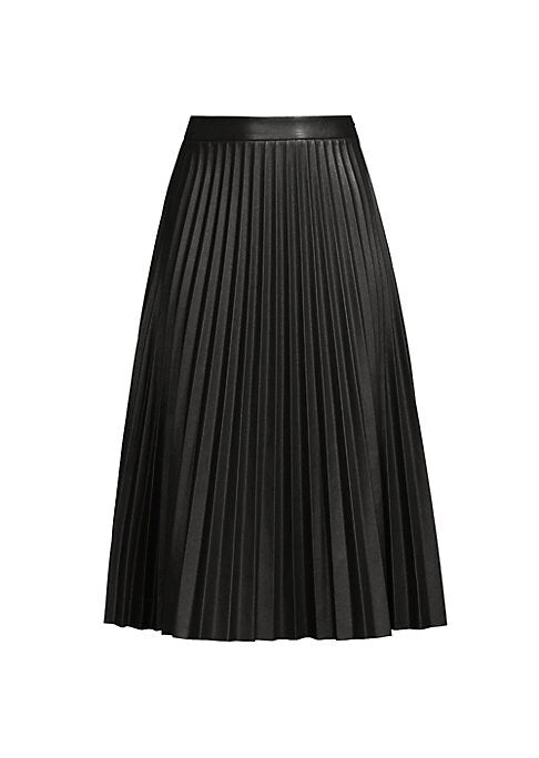 Chic Pleated Leather Skirt