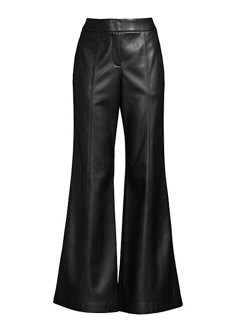 Flared Vegan Leather Trousers