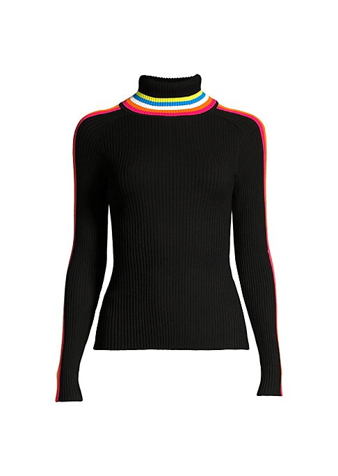 Colorful Stripe Turtleneck Sweater