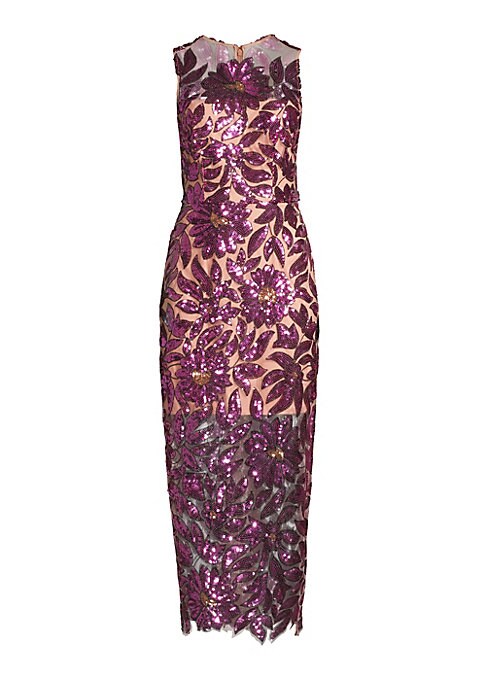 Floral Sequin Maxi Dress