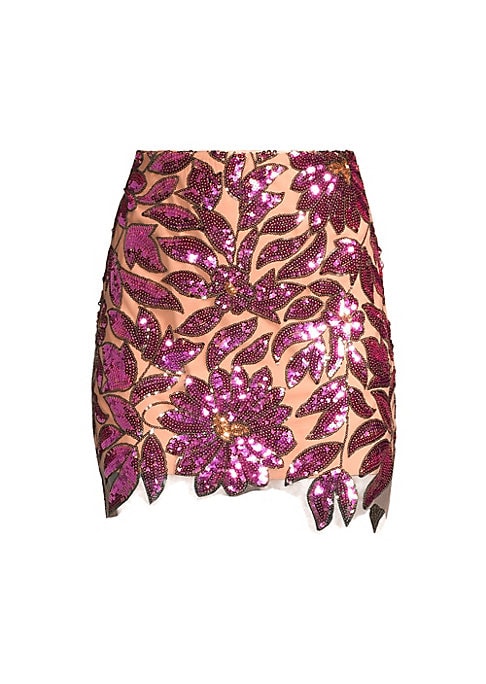 Floral Sparkle Miniskirt