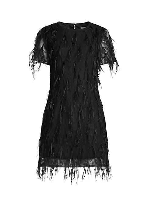 Feathered Chic Shift Dress