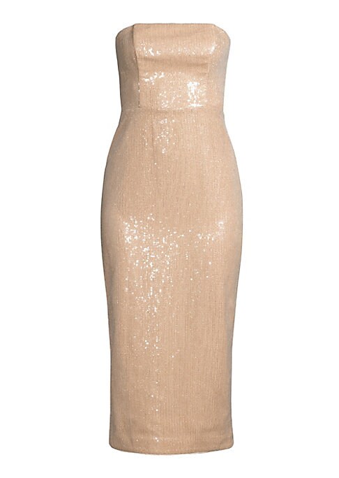 Glimmering Strapless Midi Dress
