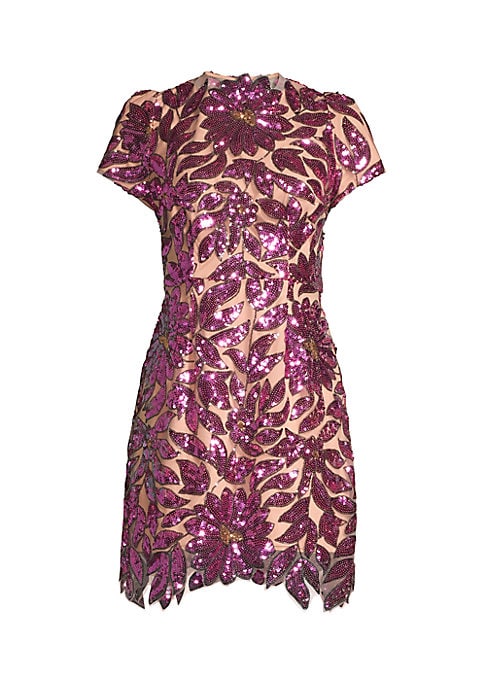 Floral Sequin Mini Dress
