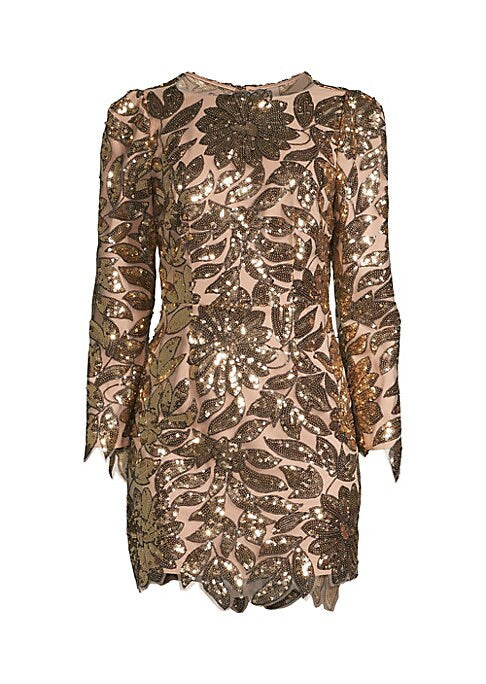 Sequined Leafy Minidress