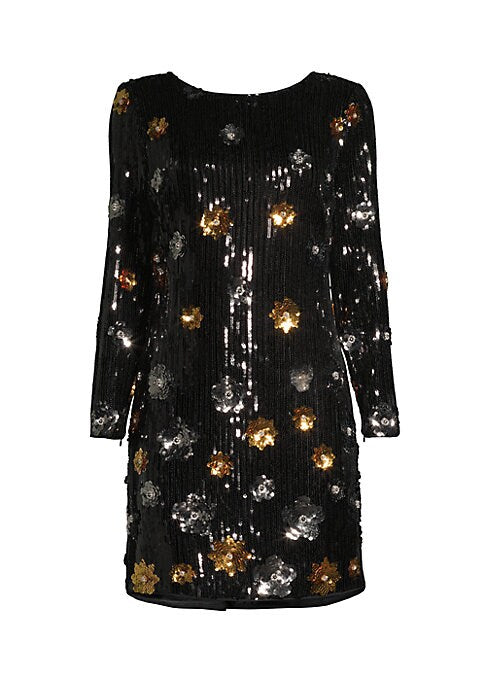 Floral Sequin Shift Dress