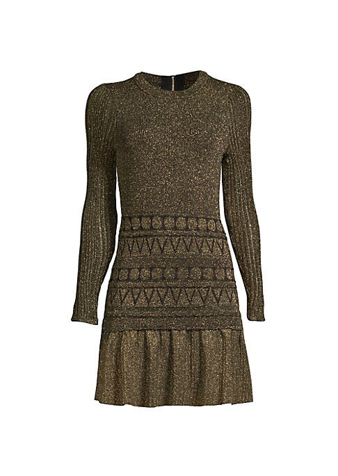 Metallic Ruffle Mini Dress