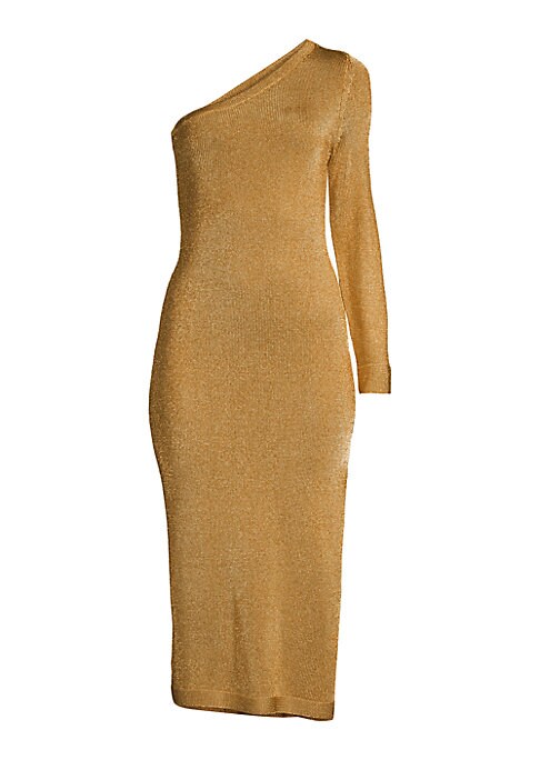 Metallic One-Shoulder Dress