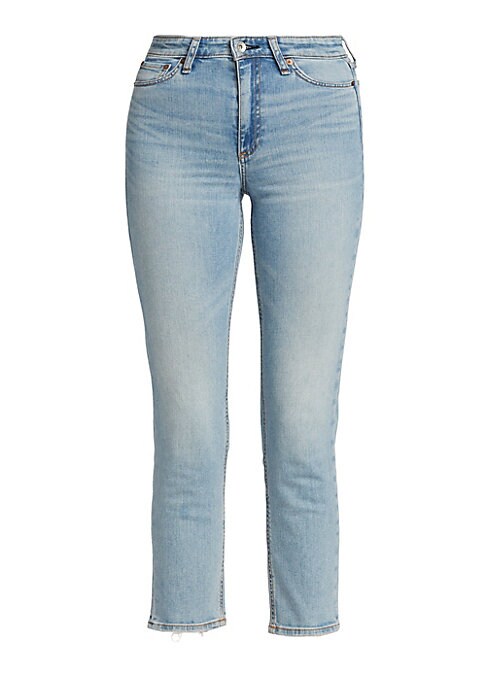 Cropped High-Waist Denim Jeans