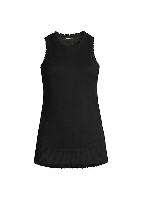 Distressed Cotton Sweater Tank