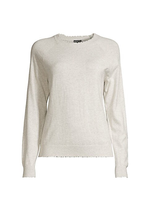 Chic Distressed Knit Sweatshirt