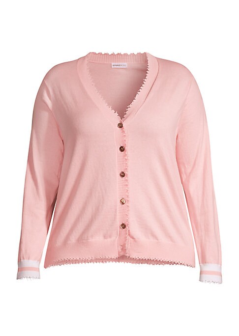Striped Cuff V-Neck Cardigan