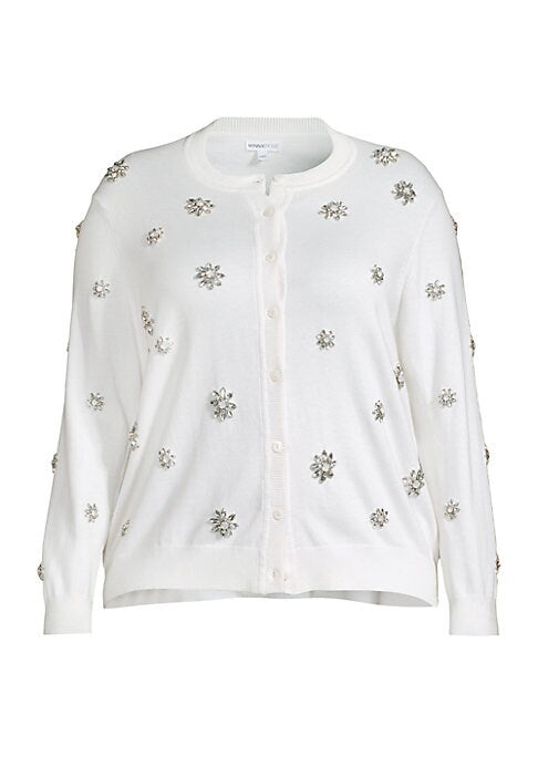 Floral Crystal Knitted Cardi