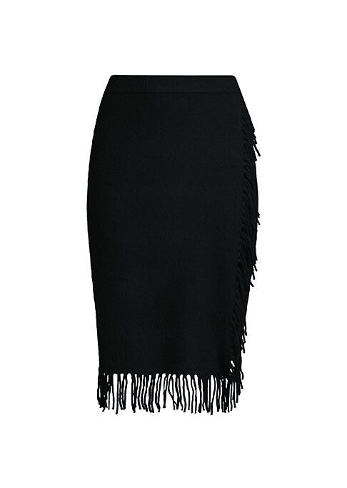 Fringed Cashmere Wrap Skirt