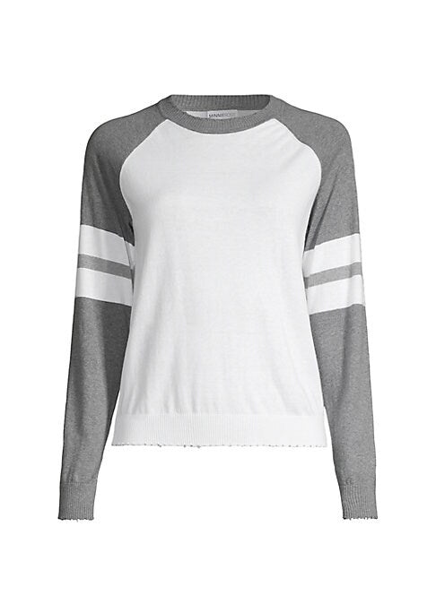 Frayed Colorblock Sweater
