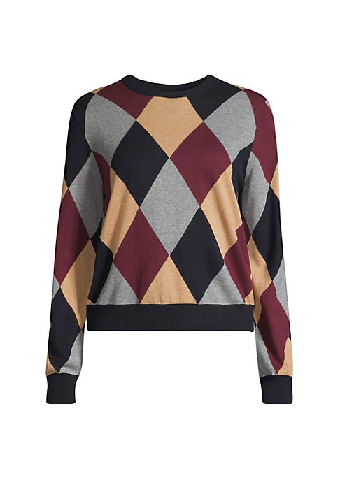 Cozy Argyle Knit Sweater