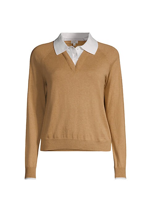 Cashmere-Soft Polo Sweater