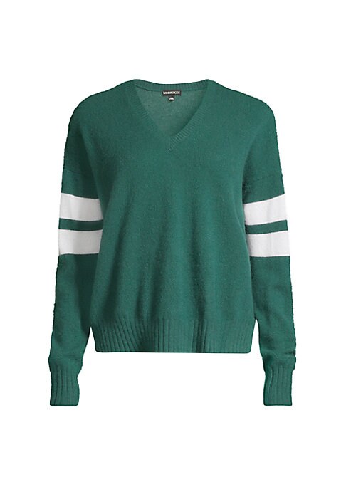 Striped Cashmere V-Neck Sweater