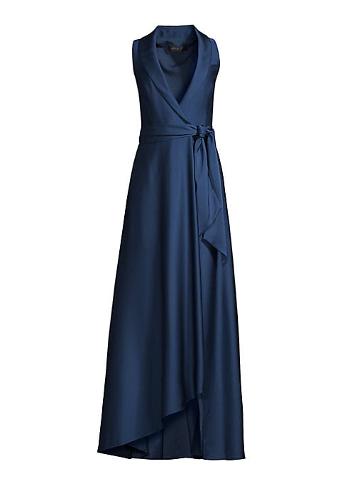 Vibrant Asymmetric Wrap Gown
