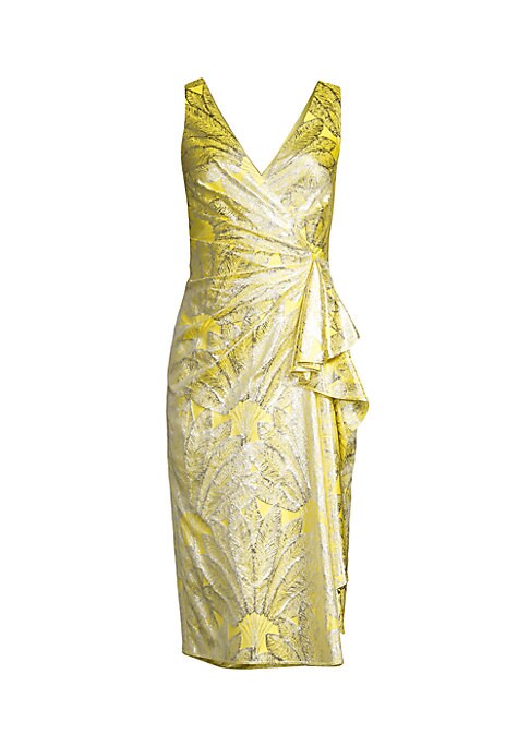 Metallic Draped Sheath Dress