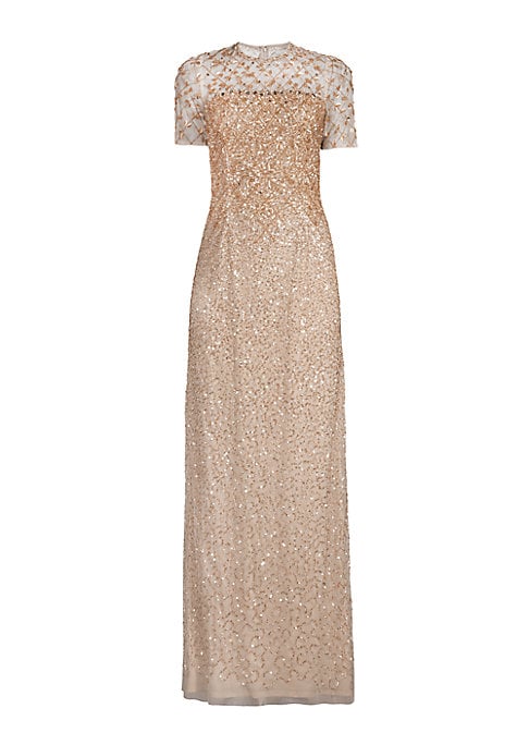 Gleaming Slit Evening Dress